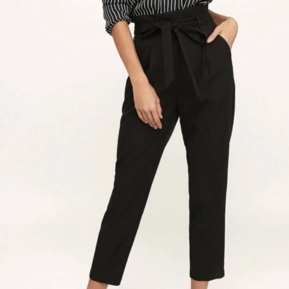EXPRESS BLACK PAPER BAG TIE WAIST PANTS